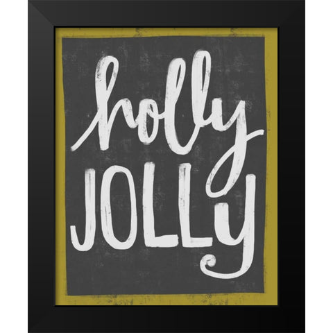 Holly Jolly III Black Modern Wood Framed Art Print by Doucette, Katie