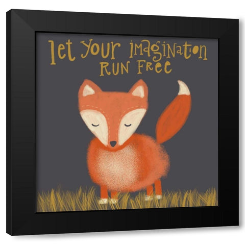 Fox Imagination Black Modern Wood Framed Art Print by Doucette, Katie