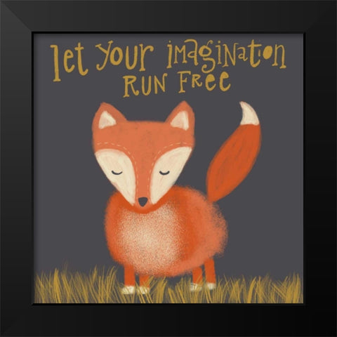 Fox Imagination Black Modern Wood Framed Art Print by Doucette, Katie