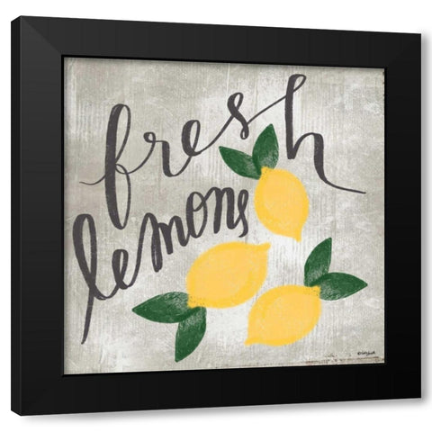 Fresh Lemons Black Modern Wood Framed Art Print with Double Matting by Doucette, Katie