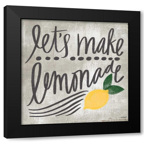 Lets Make Lemonade Black Modern Wood Framed Art Print with Double Matting by Doucette, Katie