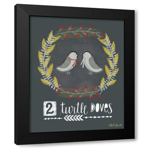 2 Turtledoves Black Modern Wood Framed Art Print with Double Matting by Doucette, Katie