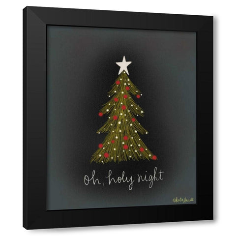 Oh Holy Night Tree Black Modern Wood Framed Art Print with Double Matting by Doucette, Katie