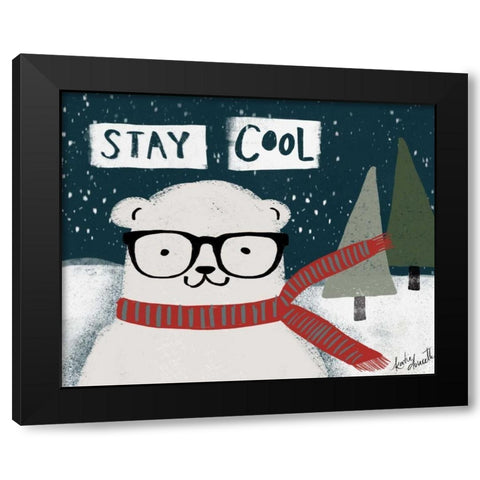 Stay Cool Black Modern Wood Framed Art Print with Double Matting by Doucette, Katie