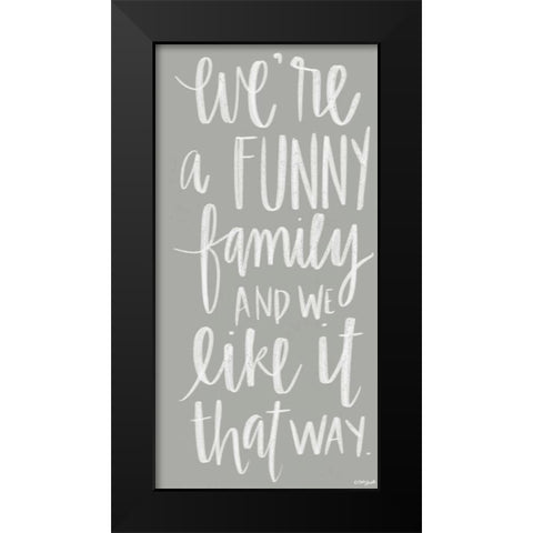 Funny Family Black Modern Wood Framed Art Print by Doucette, Katie