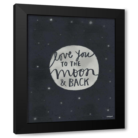 Moon and Back Black Modern Wood Framed Art Print by Doucette, Katie