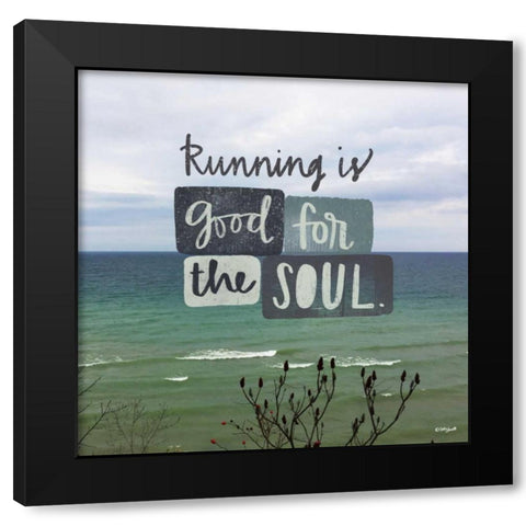 Running Black Modern Wood Framed Art Print by Doucette, Katie