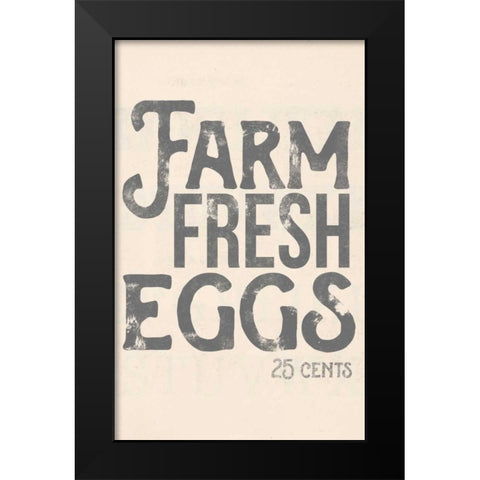 Farm Fresh Eggs Black Modern Wood Framed Art Print by Doucette, Katie