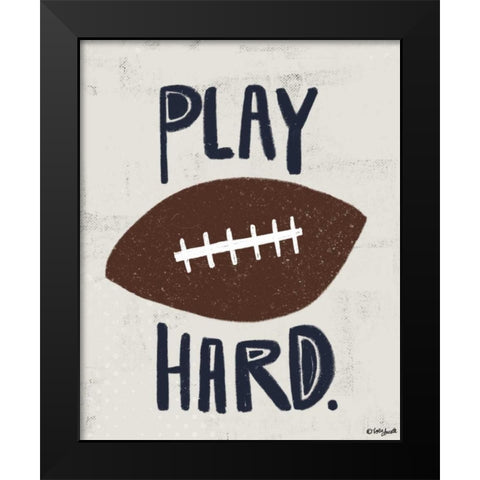 Football Black Modern Wood Framed Art Print by Doucette, Katie