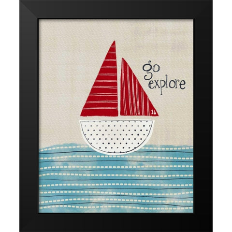 Go Explore Black Modern Wood Framed Art Print by Doucette, Katie