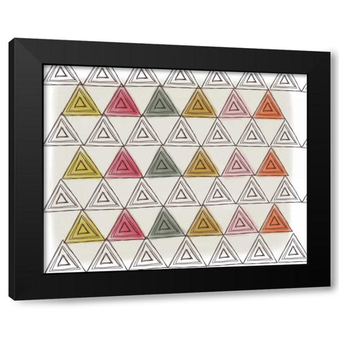 Triangles Black Modern Wood Framed Art Print by Doucette, Katie