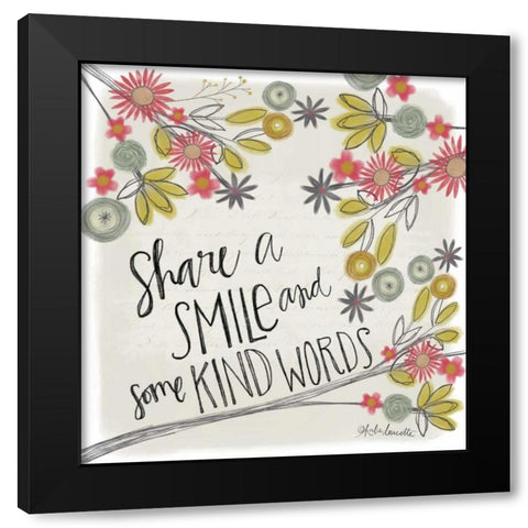 Share a Smile Black Modern Wood Framed Art Print by Doucette, Katie