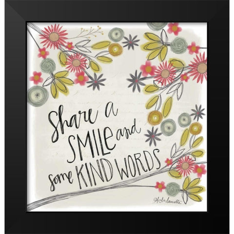 Share a Smile Black Modern Wood Framed Art Print by Doucette, Katie
