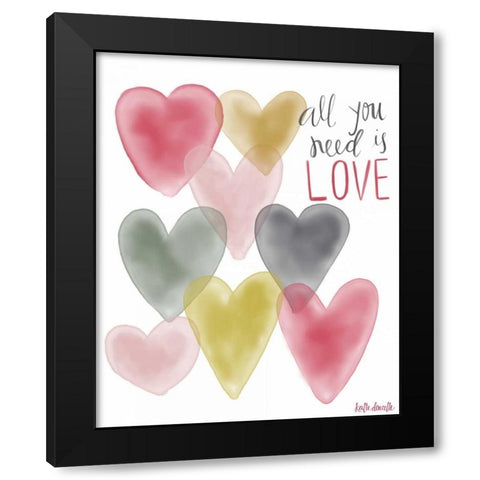 All You Need is Love Black Modern Wood Framed Art Print with Double Matting by Doucette, Katie