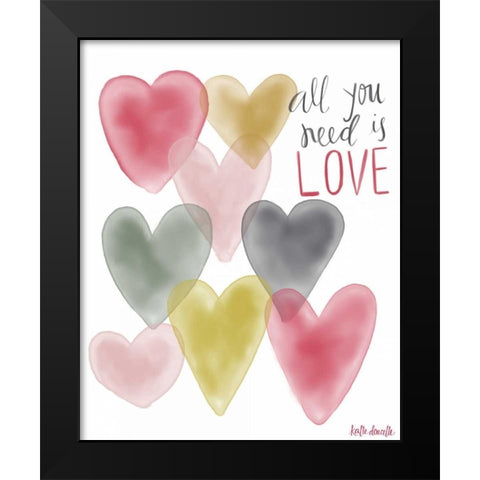 All You Need is Love Black Modern Wood Framed Art Print by Doucette, Katie