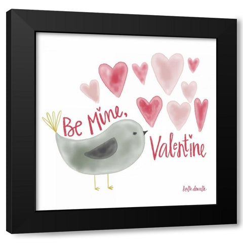 Be My Valentine Black Modern Wood Framed Art Print with Double Matting by Doucette, Katie