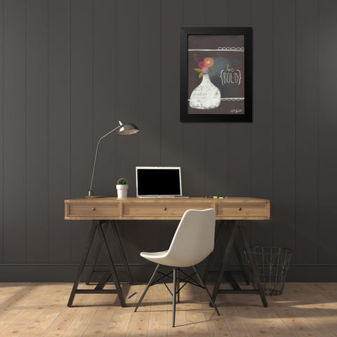 Be Bold Black Modern Wood Framed Art Print by Doucette, Katie