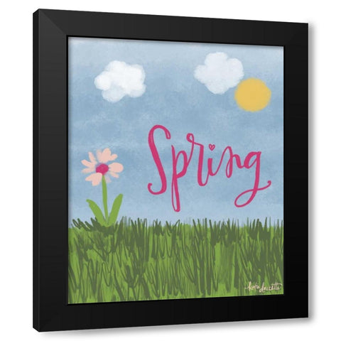 Spring Black Modern Wood Framed Art Print with Double Matting by Doucette, Katie