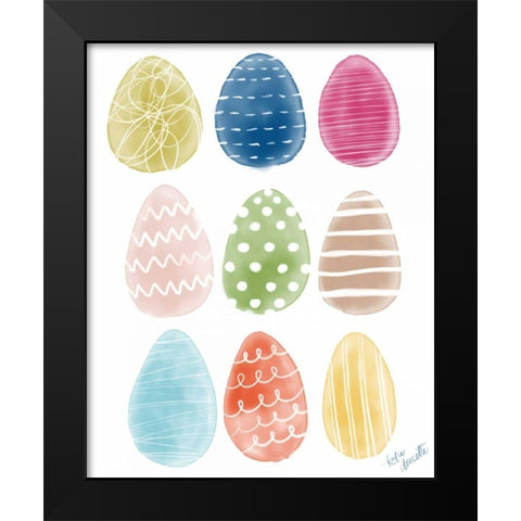 Easter Eggs Black Modern Wood Framed Art Print by Doucette, Katie