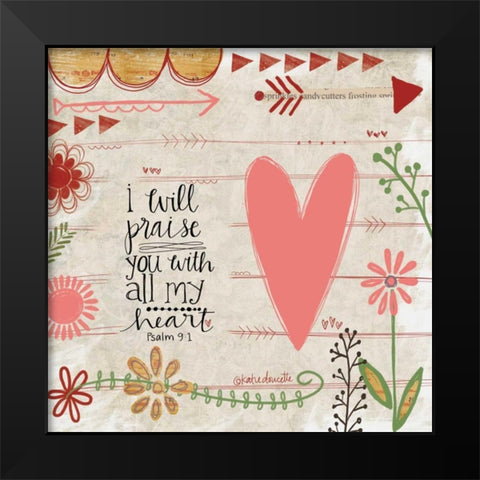 Praise You Black Modern Wood Framed Art Print by Doucette, Katie
