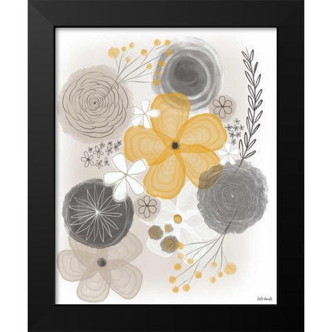 Yellow Floral II Black Modern Wood Framed Art Print by Doucette, Katie