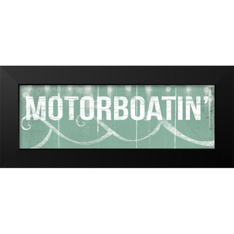 Motorboatin Black Modern Wood Framed Art Print by Doucette, Katie