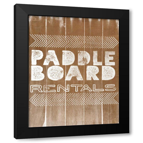Paddle Board Rentals Black Modern Wood Framed Art Print by Doucette, Katie