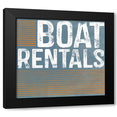 Boat Rentals Black Modern Wood Framed Art Print by Doucette, Katie