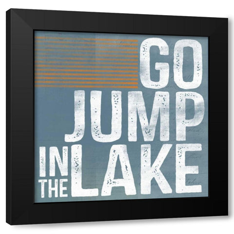 Jump in the Lake Black Modern Wood Framed Art Print by Doucette, Katie