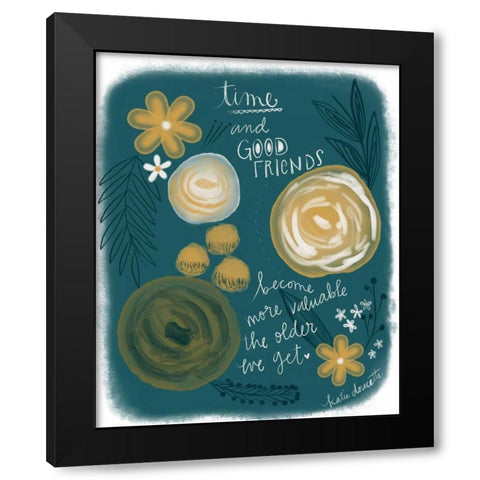 Sweet Friendship Black Modern Wood Framed Art Print by Doucette, Katie