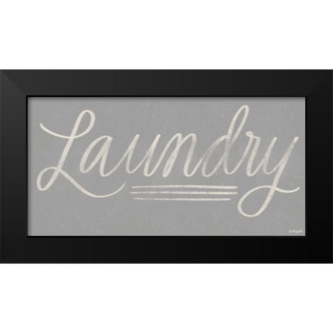 Laundry Chalkboard - Gray Black Modern Wood Framed Art Print by Doucette, Katie