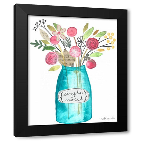 Simple and Sweet Black Modern Wood Framed Art Print by Doucette, Katie