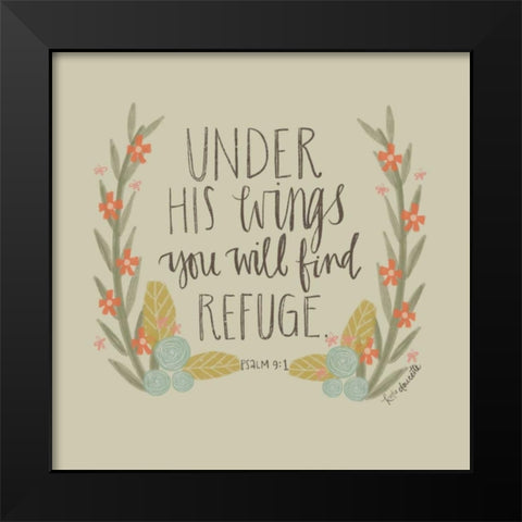 Under His Wings Black Modern Wood Framed Art Print by Doucette, Katie