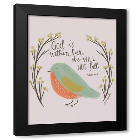 God is Within Her Black Modern Wood Framed Art Print with Double Matting by Doucette, Katie