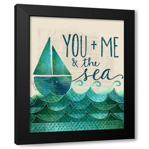 You, Me and the Sea Black Modern Wood Framed Art Print by Doucette, Katie