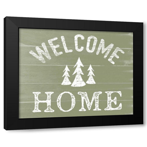 Welcome Home Black Modern Wood Framed Art Print with Double Matting by Doucette, Katie