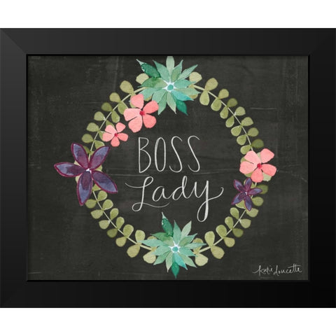 Boss Lady Black Modern Wood Framed Art Print by Doucette, Katie
