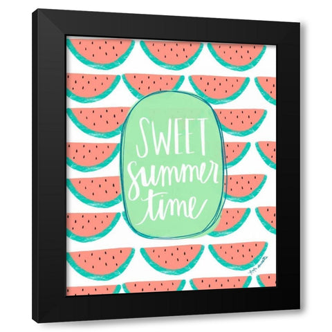 Sweet Watermelon Black Modern Wood Framed Art Print with Double Matting by Doucette, Katie
