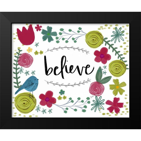 Believe Black Modern Wood Framed Art Print by Doucette, Katie