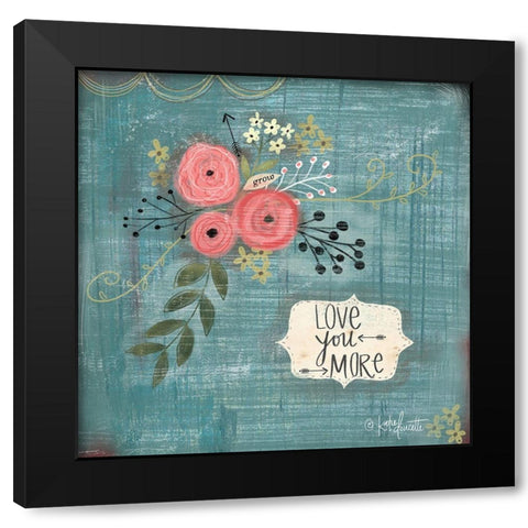 Love You More Black Modern Wood Framed Art Print with Double Matting by Doucette, Katie