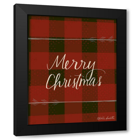 Merry Christmas Black Modern Wood Framed Art Print with Double Matting by Doucette, Katie