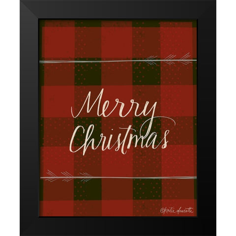 Merry Christmas Black Modern Wood Framed Art Print by Doucette, Katie