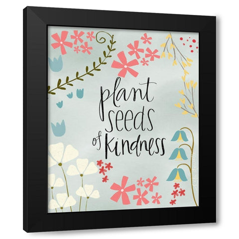 Plant Seeds Black Modern Wood Framed Art Print by Doucette, Katie