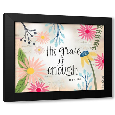 His Grace is Enough Black Modern Wood Framed Art Print with Double Matting by Doucette, Katie
