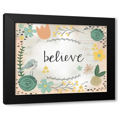 Believe Black Modern Wood Framed Art Print with Double Matting by Doucette, Katie