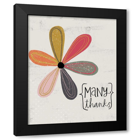 Many Thanks Black Modern Wood Framed Art Print with Double Matting by Doucette, Katie