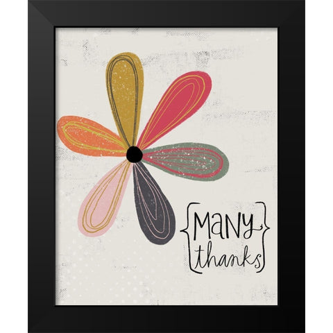 Many Thanks Black Modern Wood Framed Art Print by Doucette, Katie
