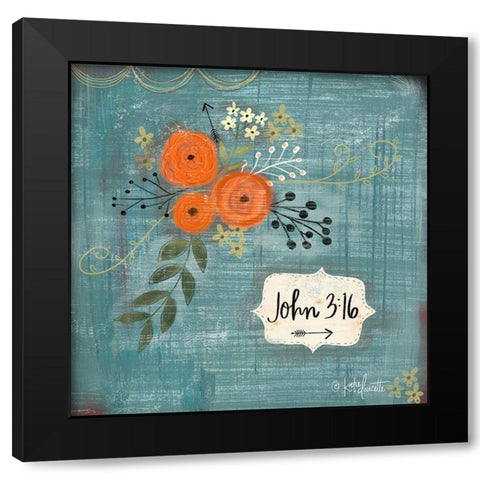 John 3-16 Black Modern Wood Framed Art Print with Double Matting by Doucette, Katie