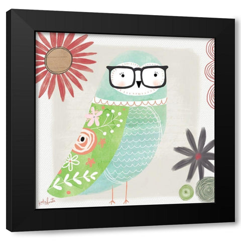Watercolor Owl II Black Modern Wood Framed Art Print by Doucette, Katie