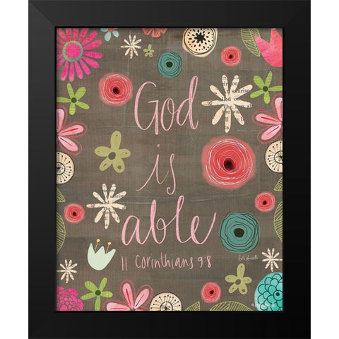 God is Able Black Modern Wood Framed Art Print by Doucette, Katie
